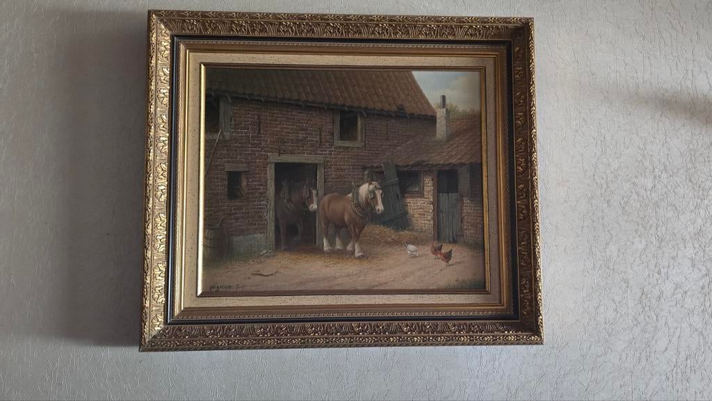 Schilderij 'Boerderij' J. Van Baelen, Ophalen