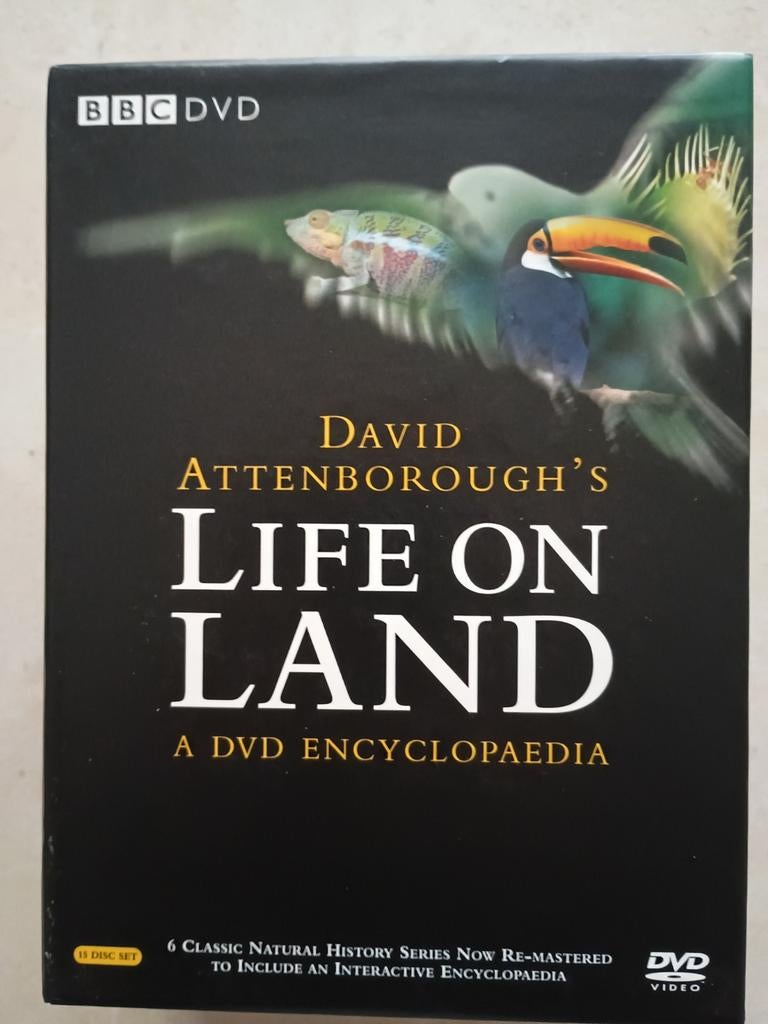 15 DVD-BOX "LIFE ON LAND - DAVID ATTENBOROUGH", Alle leeftijden, Ophalen of Verzenden, Zo goed als nieuw, Natuur