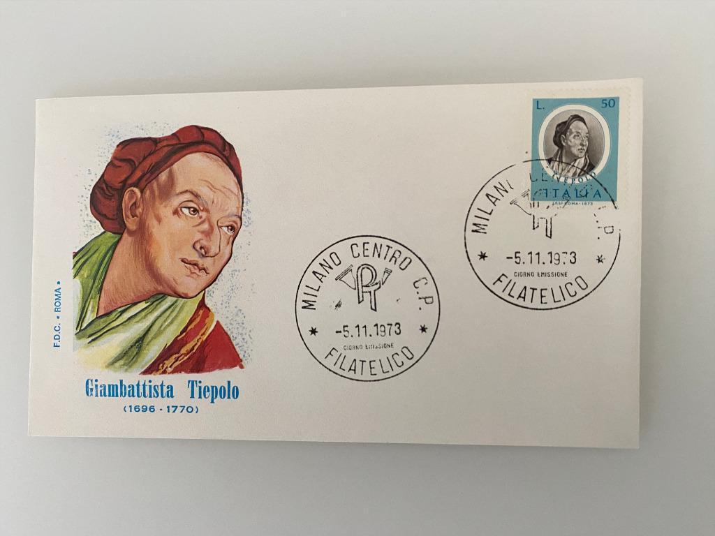 Timbre Enveloppe Premier Jour Italie Giambattista Tiepolo 73, Enlèvement ou Envoi, Affranchi