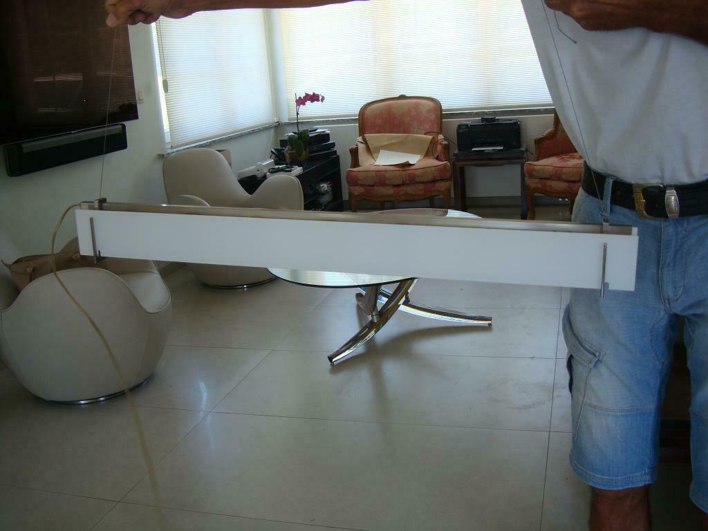 luminaire suspension horizontal en verre blanc, Maison & Meubles, Enlèvement, Comme neuf, Verre, G9