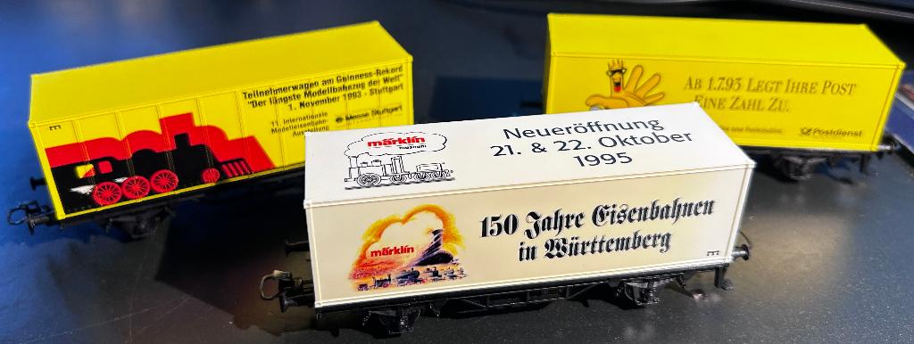 3355. Set van 3 H0 Märklin containerwagens., Ophalen of Verzenden, Zo goed als nieuw, Wagon, Märklin