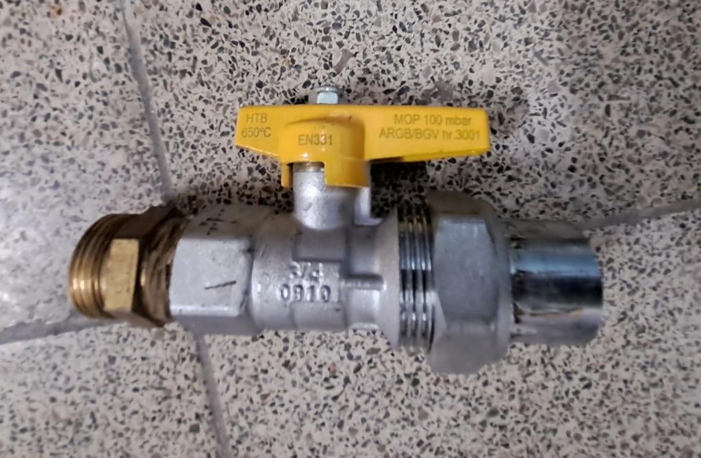 Vanne à bille pour gaz 3/4", Enlèvement