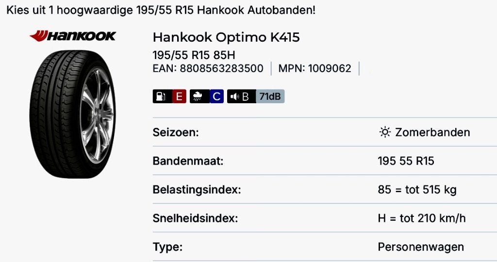 4 Zomerbanden + Velgen, Auto-onderdelen, Banden en Velgen, Ophalen, Gebruikt, 15 inch, 145 mm