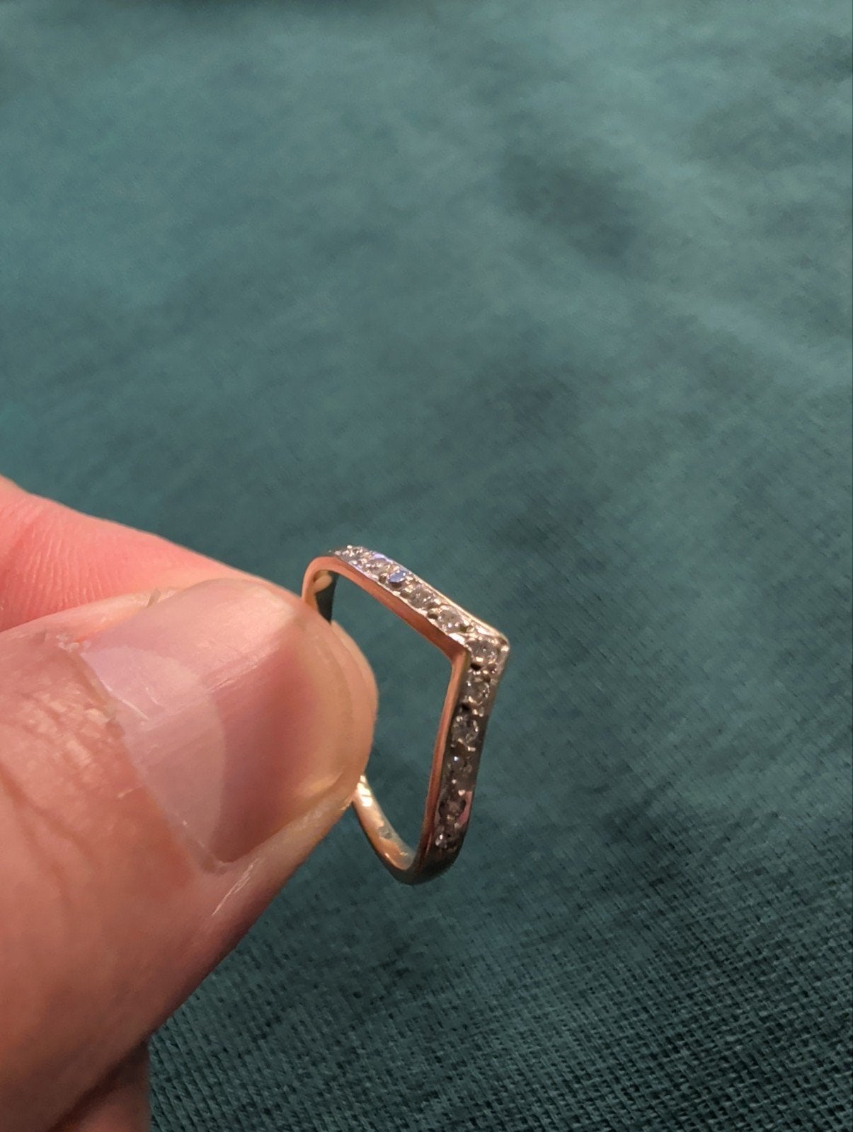bague or jaune 18k avec diamants, Enlèvement, Jaune, Or