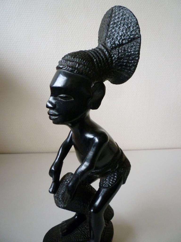 Afrikaans zwart ebbenhouten beeldje, Antiek en Kunst, Ophalen of Verzenden