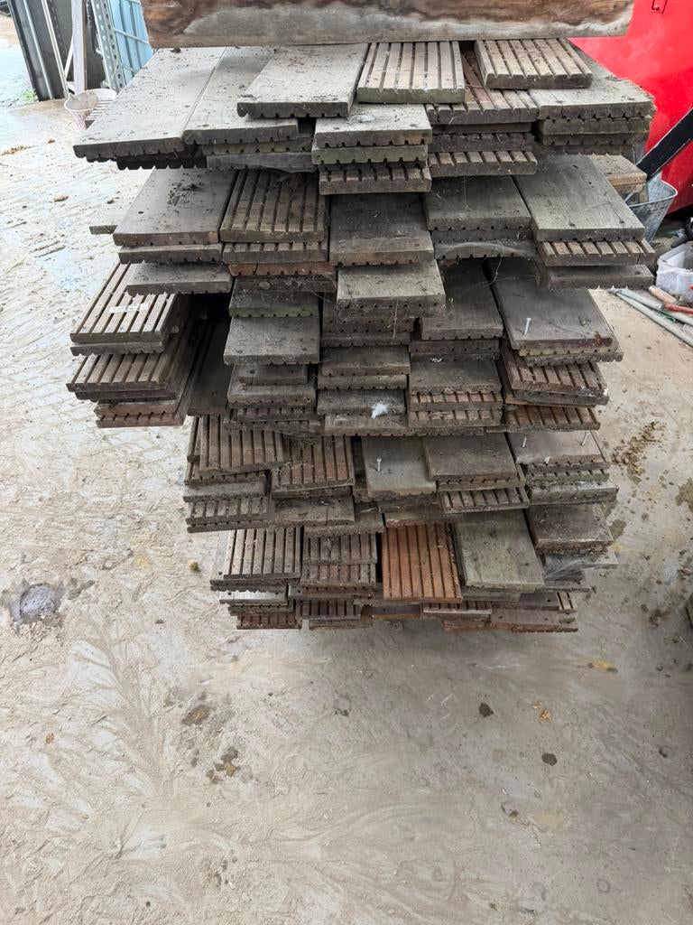 Terras in hart hout, Tuin en Terras, Palen, Balken en Planken, Ophalen, Gebruikt