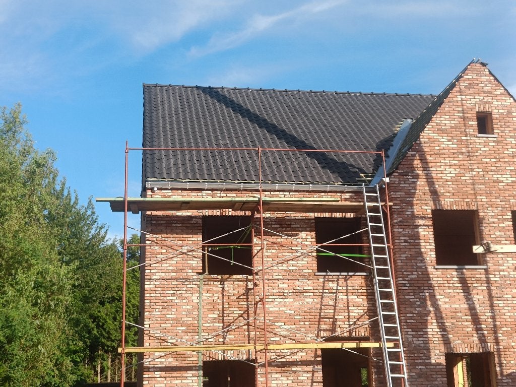 bouw stelling, Doe-het-zelf en Bouw, Steigers, Gebruikt, Gevelsteiger, 5 meter of hoger, Ophalen