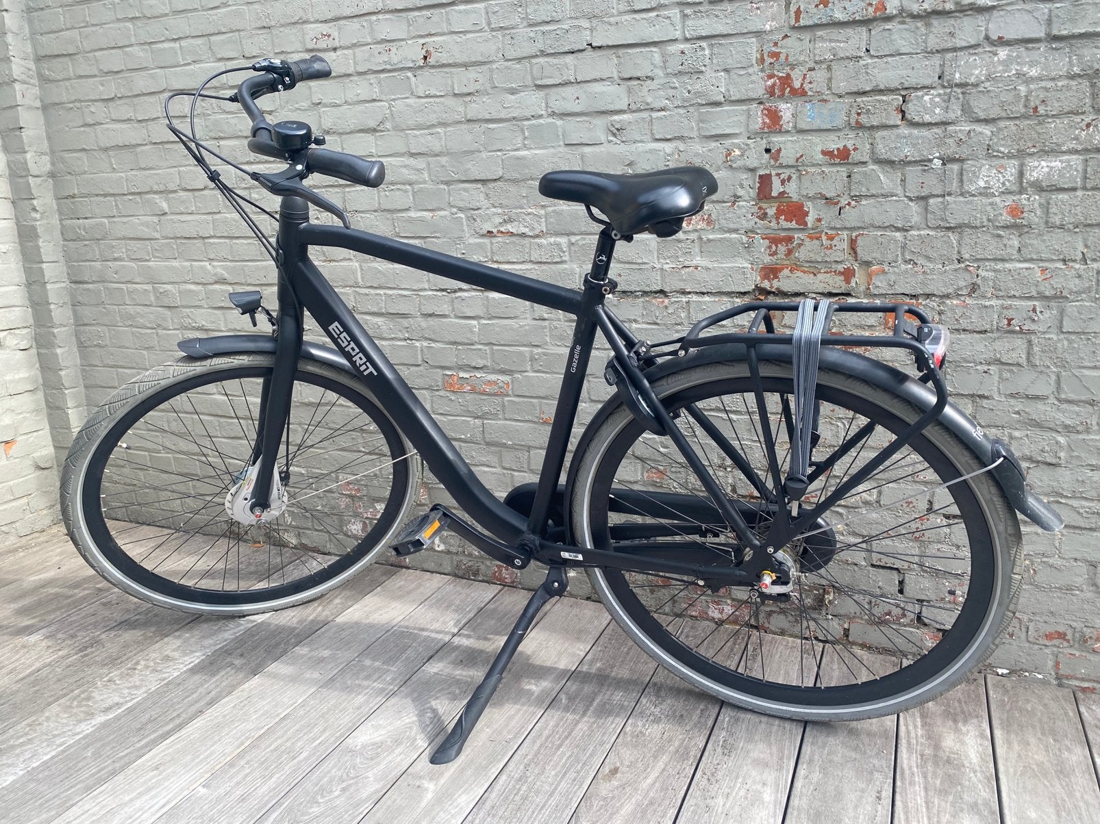 Gazelle heren fiets, maat 54, zwart, Fietsen en Brommers, Ophalen, Gebruikt, Velgrem, Versnellingen