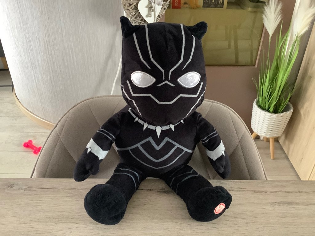 Marvel Black Panther pluche character (39 cm) (Licht), Overige merken, Overige karakters, Overige typen, Zwart