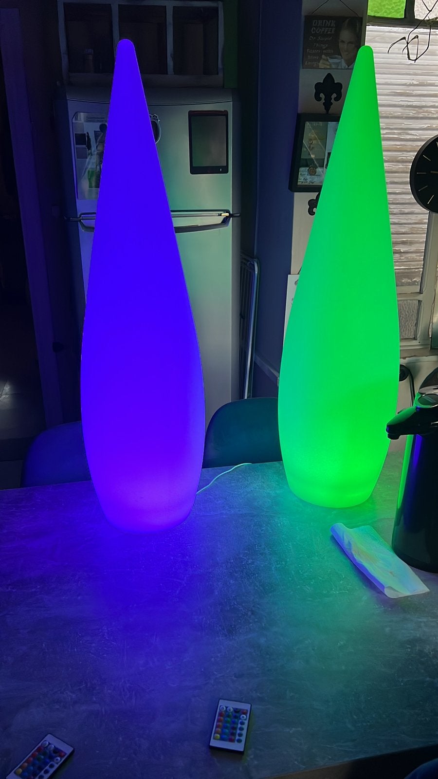 Twee lichtpilaren voor huis en tuin - kleur regelbaar en 1m, Enlèvement, Comme neuf