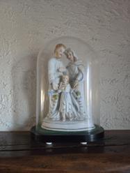 religieus beeld met stolp, Ophalen