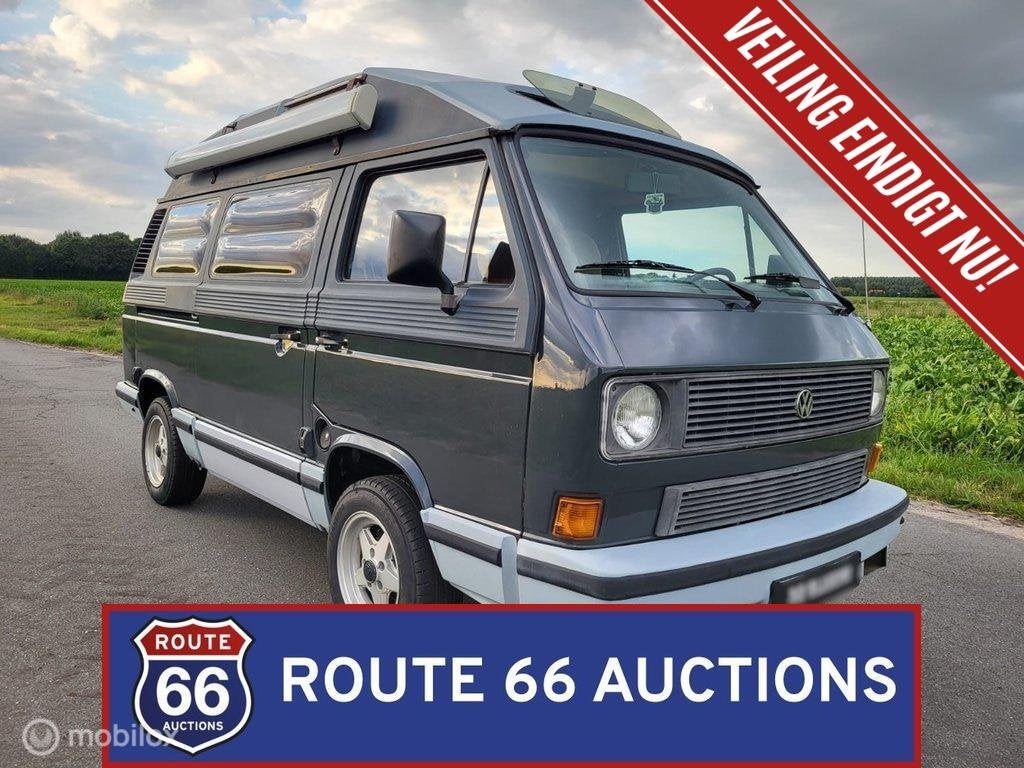 Volkswagen T3 Dehler Camper | 1985 | Route 66 Auctions, Auto's, Volkswagen, Zwart, Bedrijf, Handgeschakeld