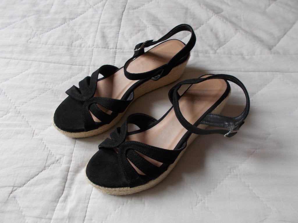 Paire de chaussures noires à talons compensés Anna Field., ANNA FIELD, Chaussures à haut talons, Comme neuf, Enlèvement