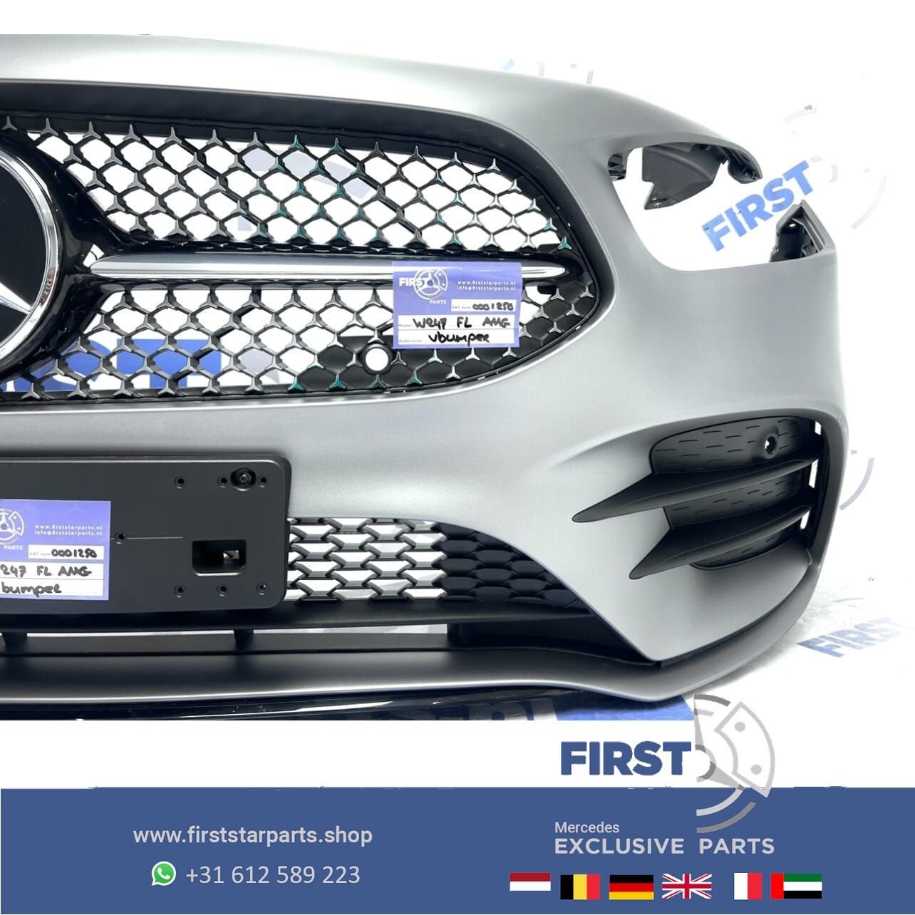 2023 W247 B KLASSE FACELIFT AMG VOORBUMPER COMPLEET MAT GRIJ, Gebruikt, -, Voor, Ophalen of Verzenden