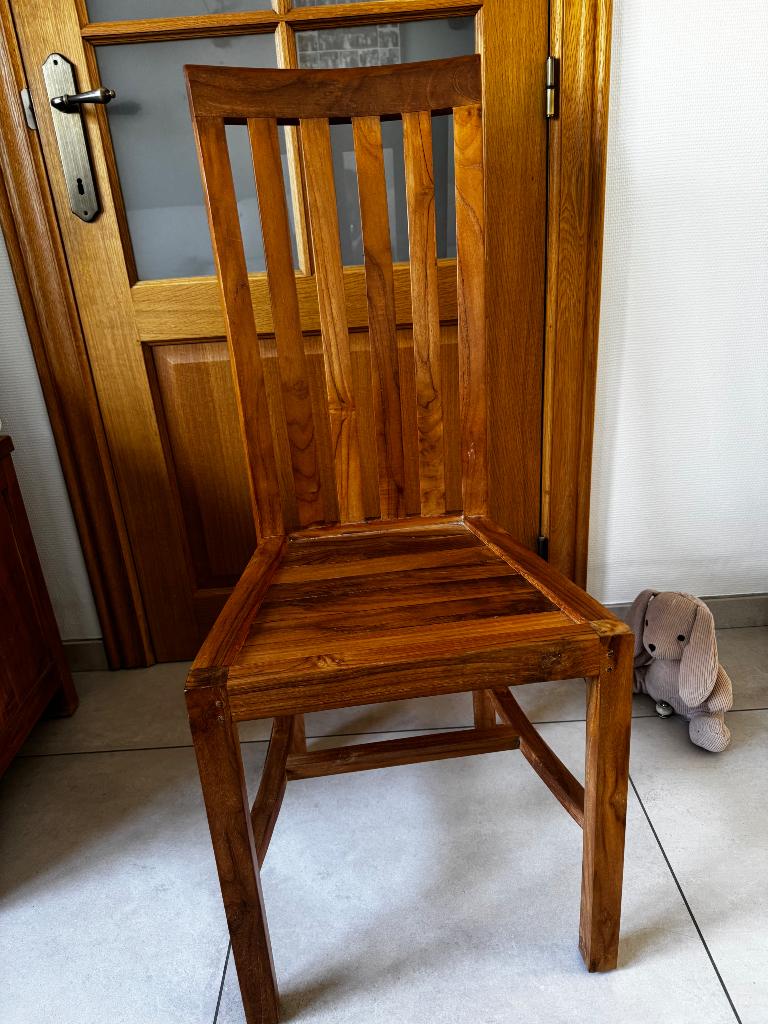 Lot de 6 chaises en teck massif, Maison & Meubles, Brun, Enlèvement, Cinq, Six Chaises ou plus, Bois