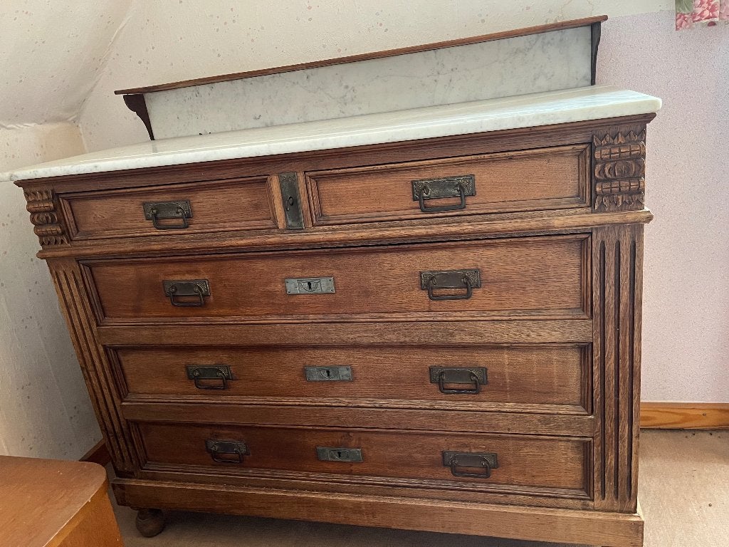 Oud dressoir met laden, Huis en Inrichting, Kasten | Ladekasten, Ophalen, Gebruikt, 5 laden of meer, 50 tot 100 cm