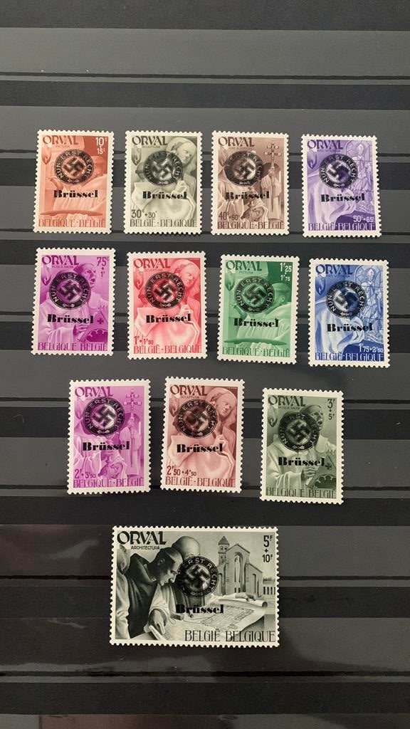 Postzegels belgie Speciale afstempeling nazi ss - uniek, Verzenden