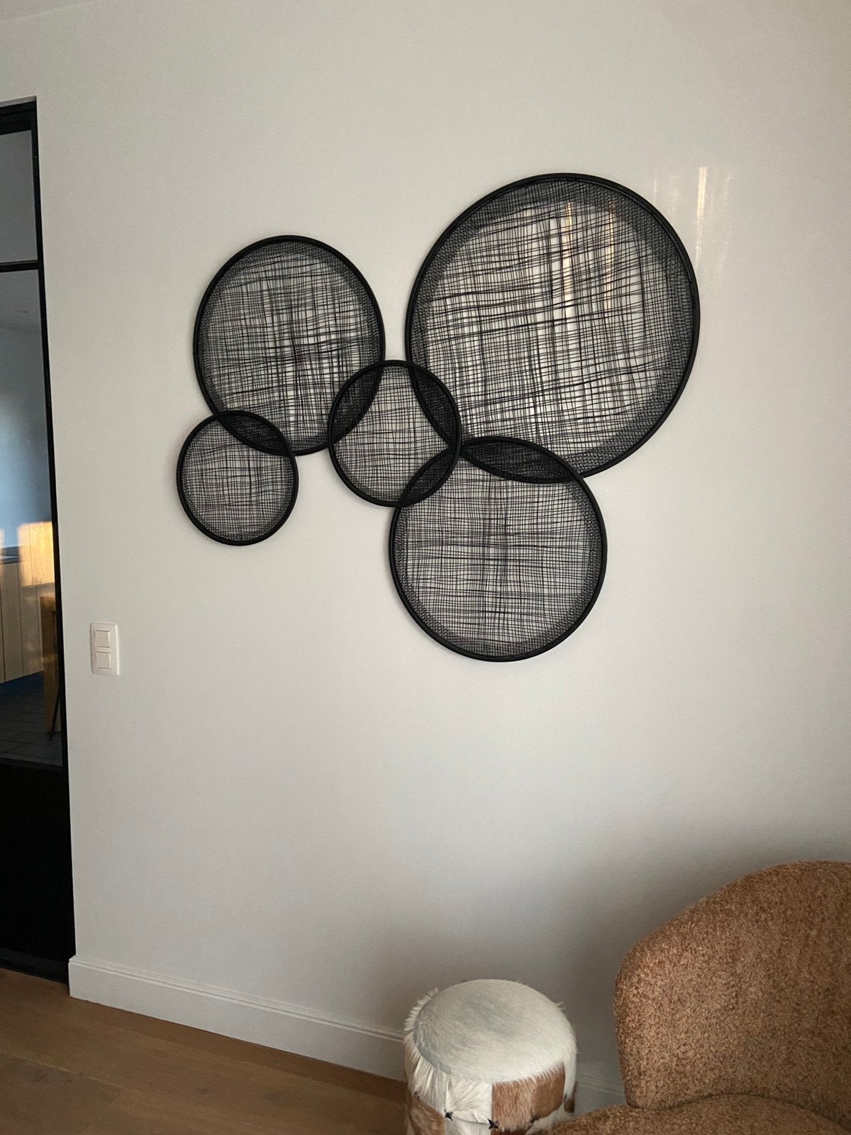 Metalen wanddecoratie, zwart, Ophalen, Zo goed als nieuw, Zwart