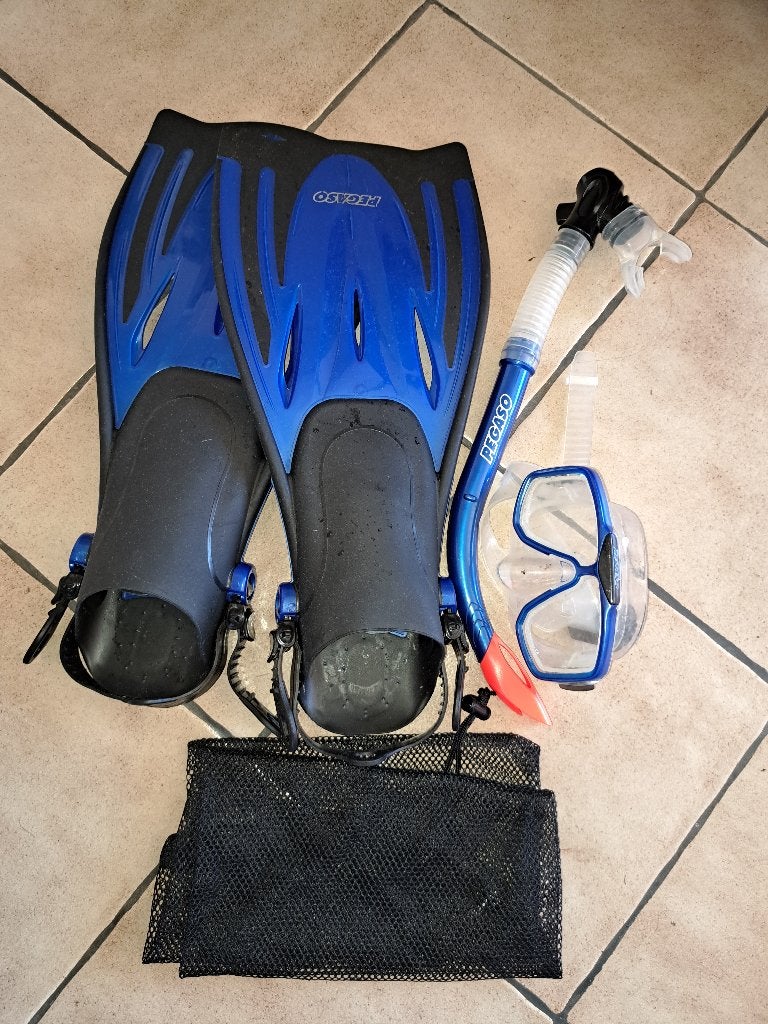 zwemvliezen, snorkel en masker, Ophalen, Diversen, Overige typen, Zo goed als nieuw
