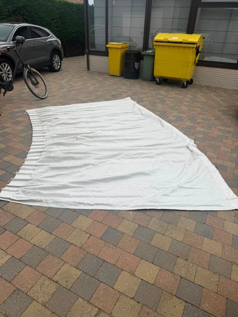 Verduisterings gordijnen, Huis en Inrichting, Stoffering | Gordijnen en Lamellen, Ophalen, 400 cm, Gebruikt, Wit