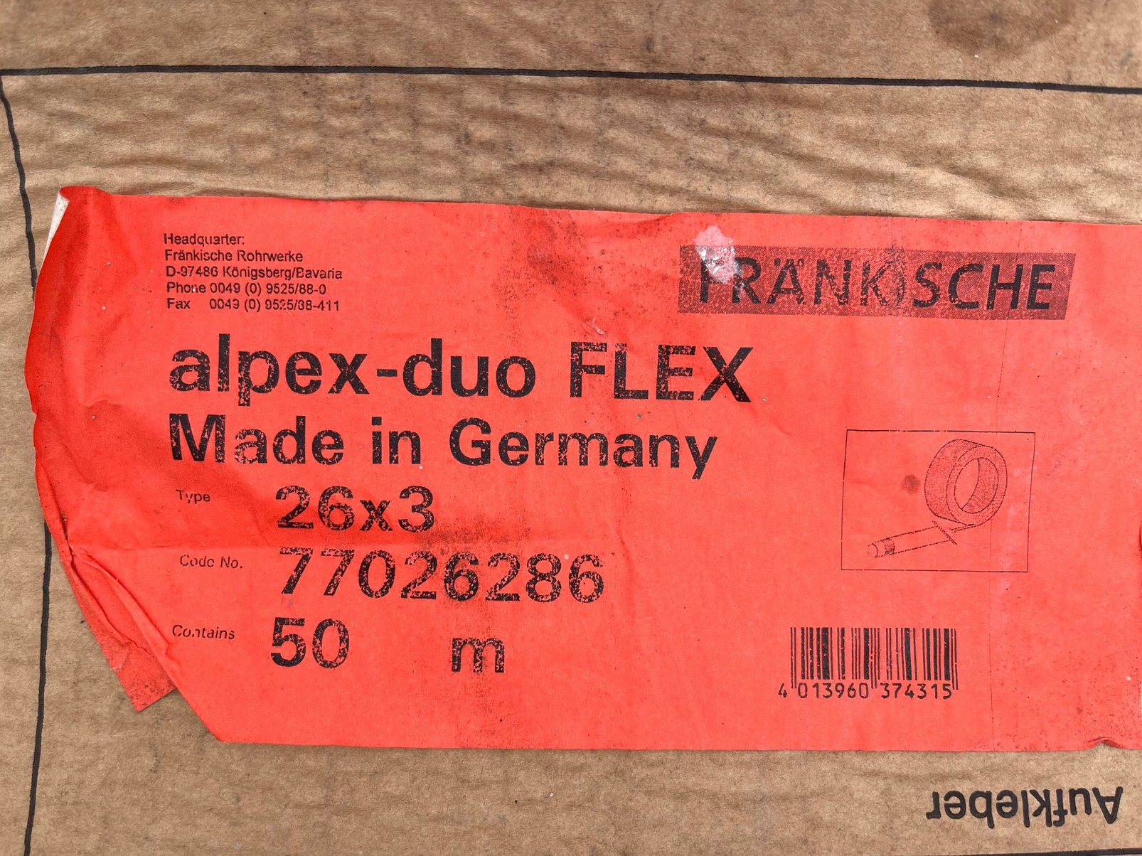 Alpex meerlagen buis 26x3mm zonder mantel, Bricolage & Construction, Enlèvement, Comme neuf