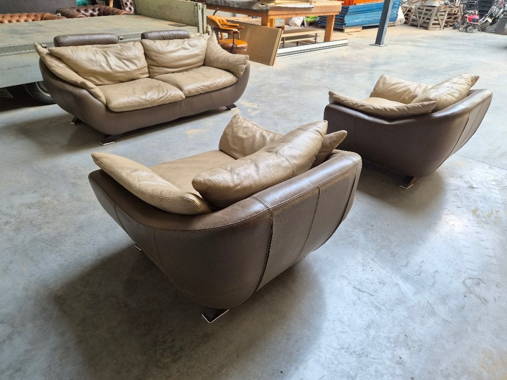 Lederen salon, Ophalen, Gebruikt, Leer, Modern