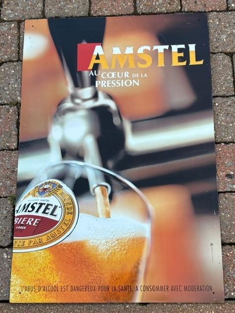 Plaque en métal léger Amstel, Enlèvement ou Envoi, Utilisé, Panneau publicitaire