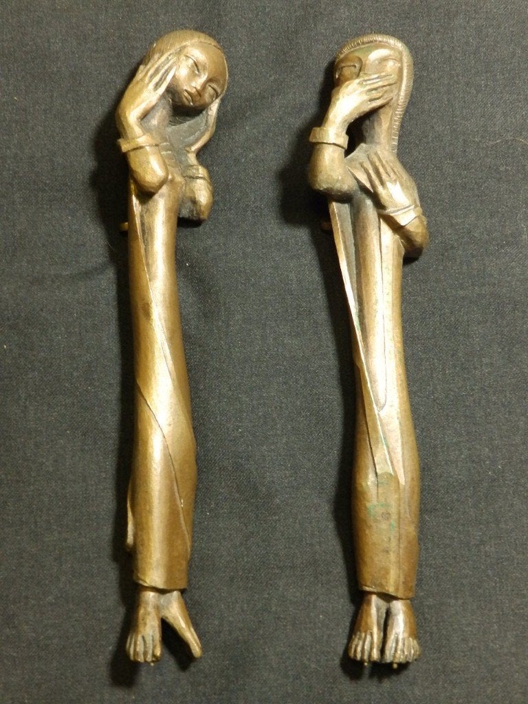 Art Religieux - Marie et Saint-Jean bronze plein, Antiquités & Art, Enlèvement