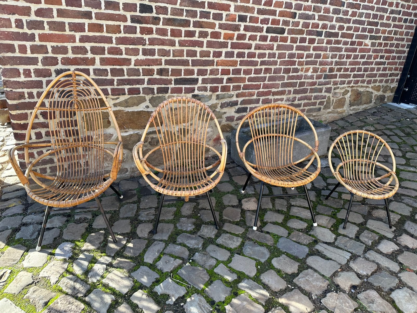 Vintage Deco  uit de designcollectie 1970 met 4 stoelen, Ophalen, Kunststof
