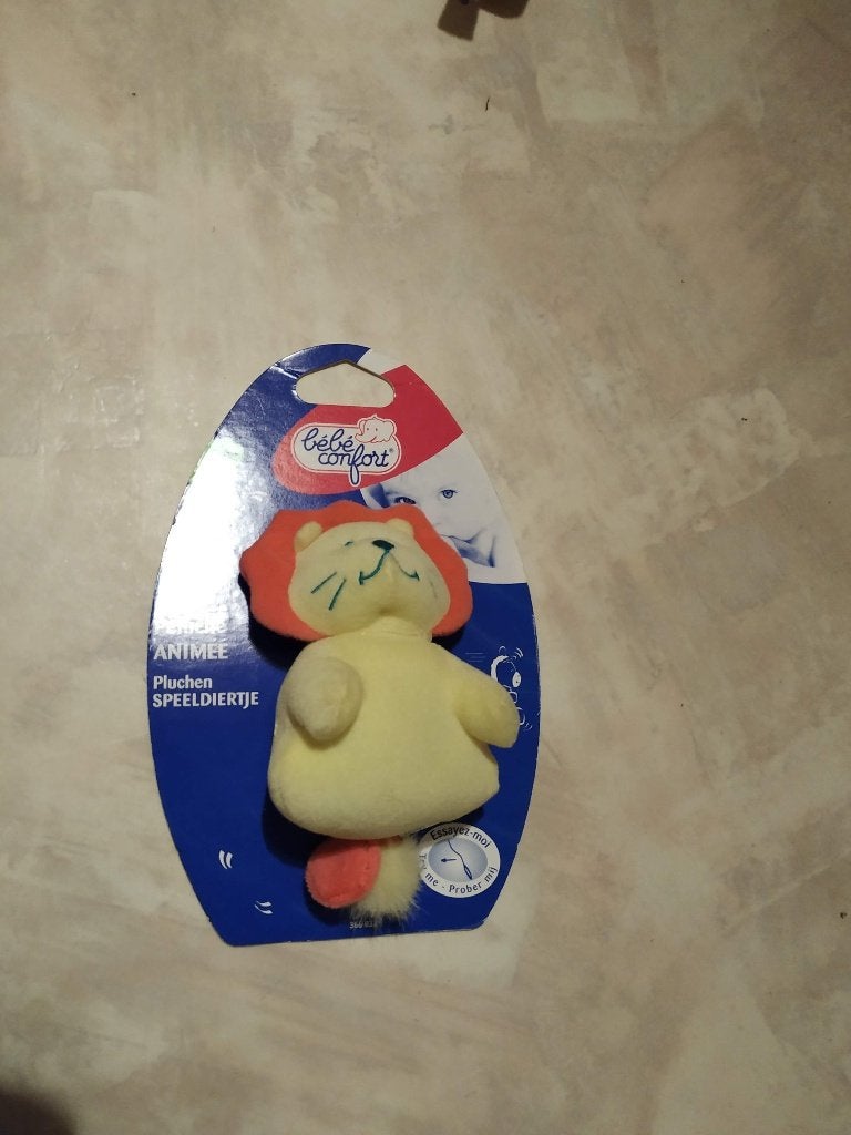 pluchen speeldiertjes met rammelaar "baby confort" enz.., Kinderen en Baby's, Ophalen of Verzenden, Nieuw, Rammelaar