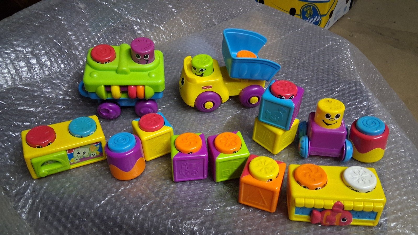 fisher price blokken, Ophalen