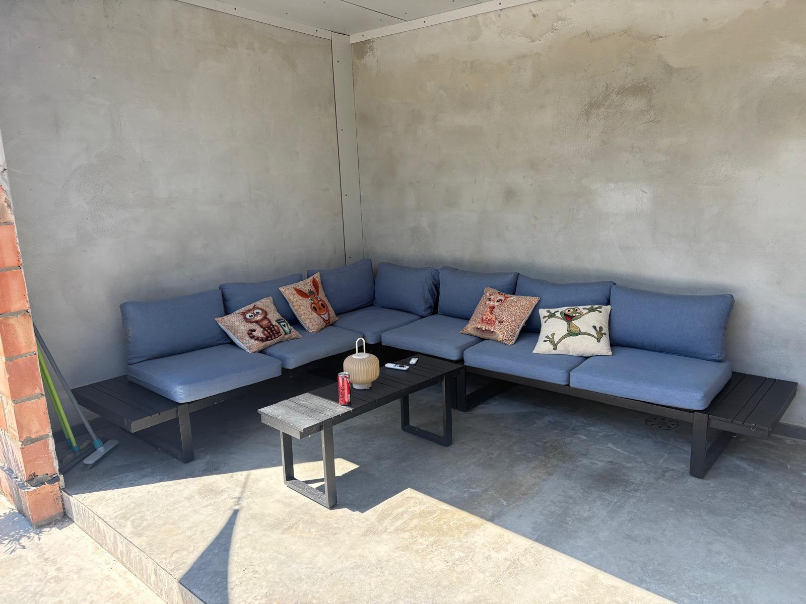 L-vormige lounge buiten, Jardin & Terrasse, Banque, Aluminium, Enlèvement, Utilisé