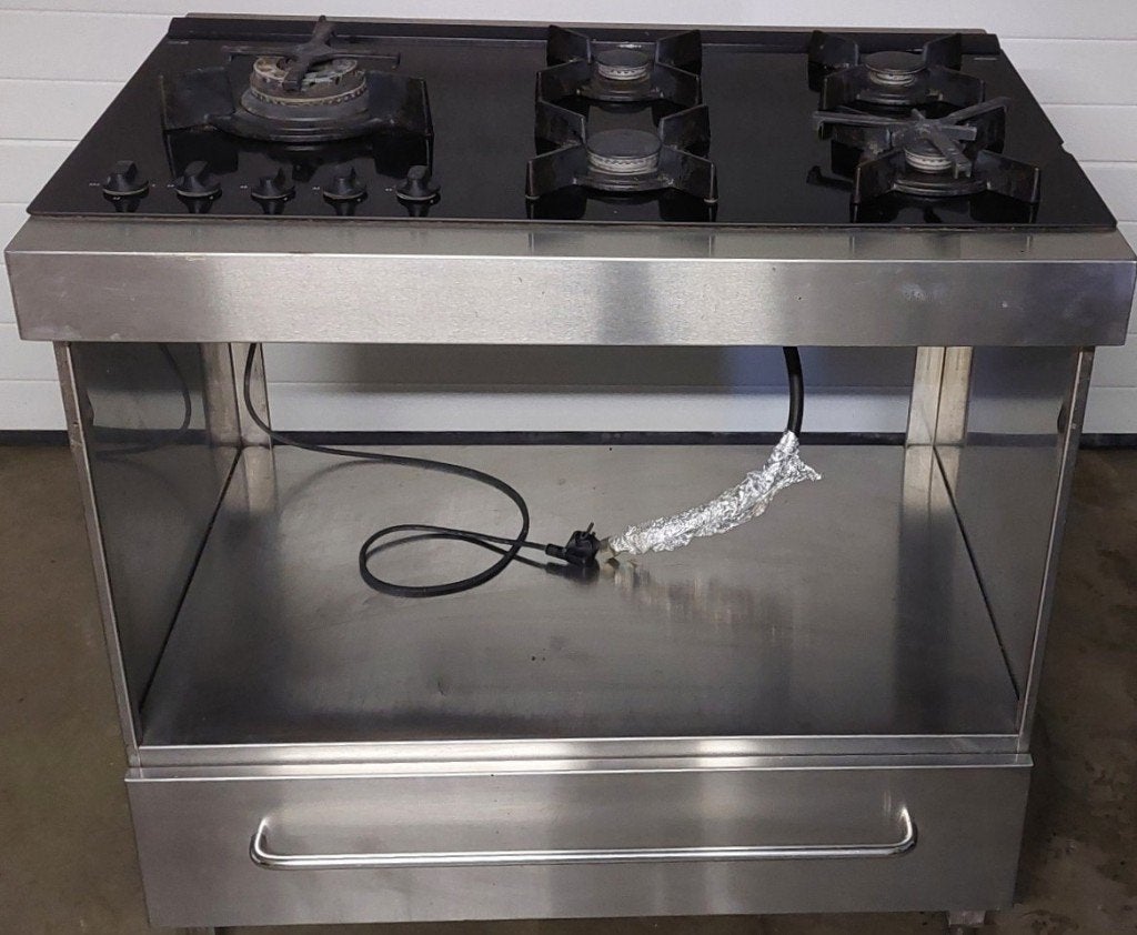 ATAG HG570H0B plaque gaz 5 feux inox avec tiroir- Topper !, Electroménager, Enlèvement, Comme neuf, Gaz, 5 zones de cuisson ou plus
