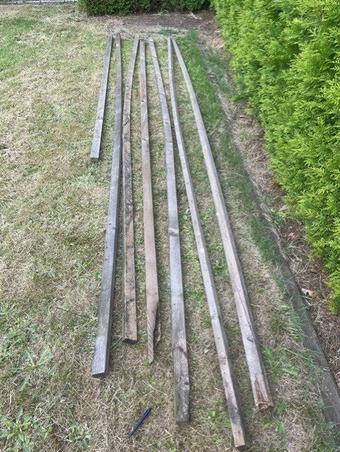 geschaafde grenen balken - gepoutres en pin raboté, Doe-het-zelf en Bouw, Hout en Planken, Gebruikt, Grenen, Balk, Ophalen