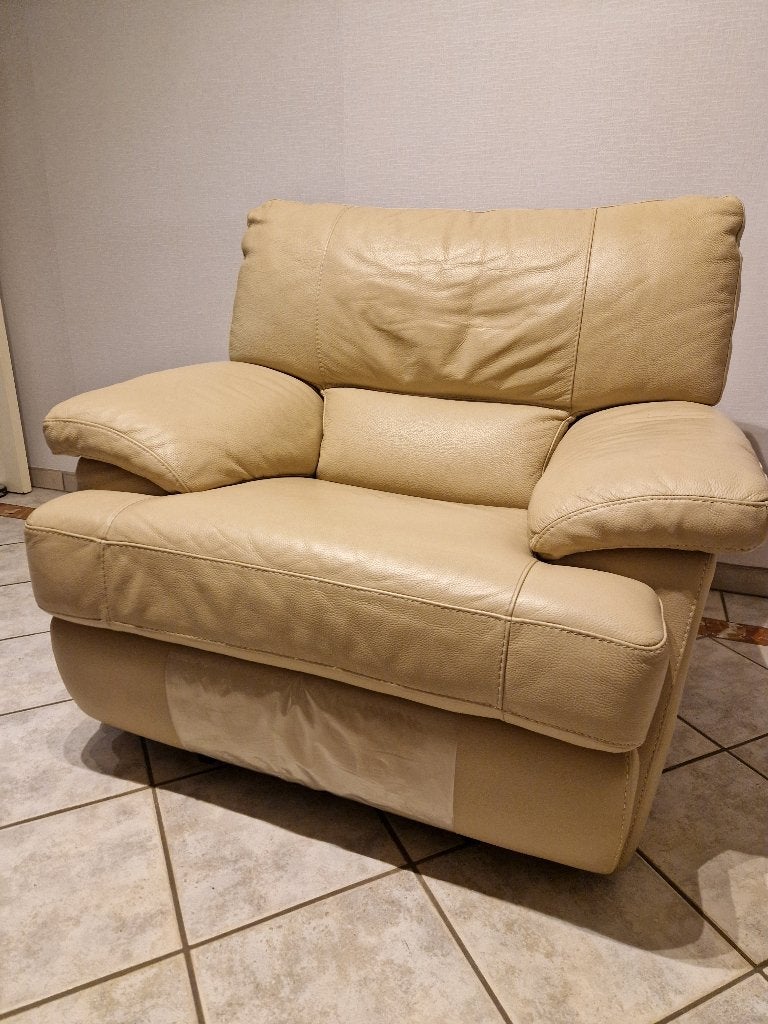 Fauteuil relax cuir, Ophalen, Gebruikt