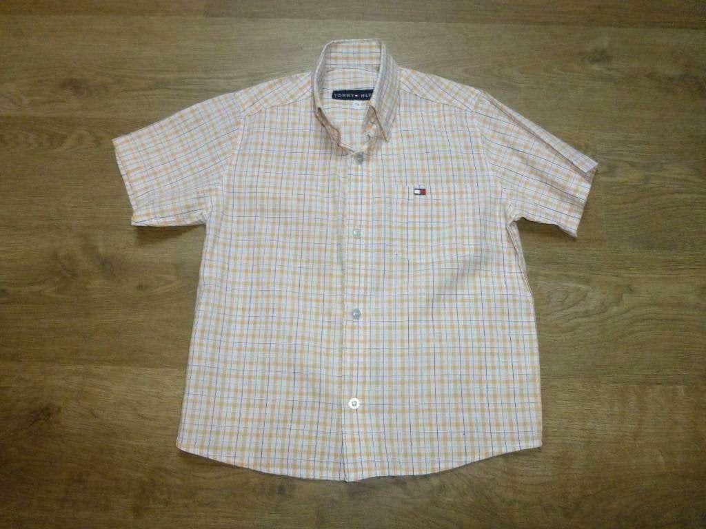 oranje met witte hemd Tommy Hilfiger maat 116, Kinderen en Baby's, Gebruikt, Overhemd of Blouse, Ophalen of Verzenden, Tommy Hilfiger