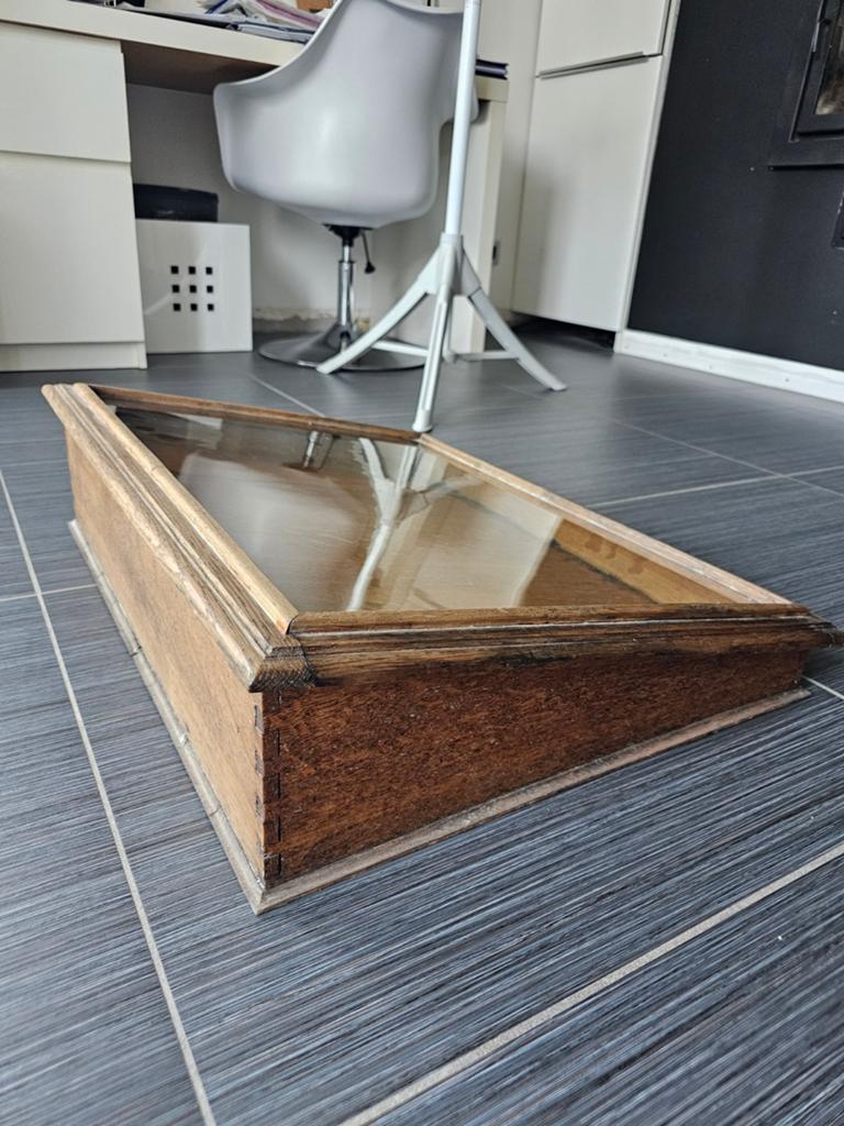 Vintage tafelvitrine, antieke vitrinekast, toonbankdisplay,, Ophalen