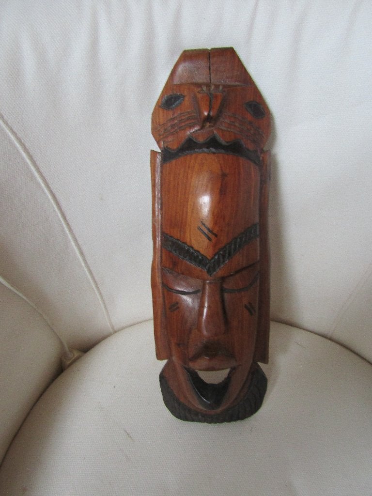 Prachtig Afrikaans houten masker, handgemaakt, Antiek en Kunst, Hout, Bruin, Afrika, Ophalen of Verzenden