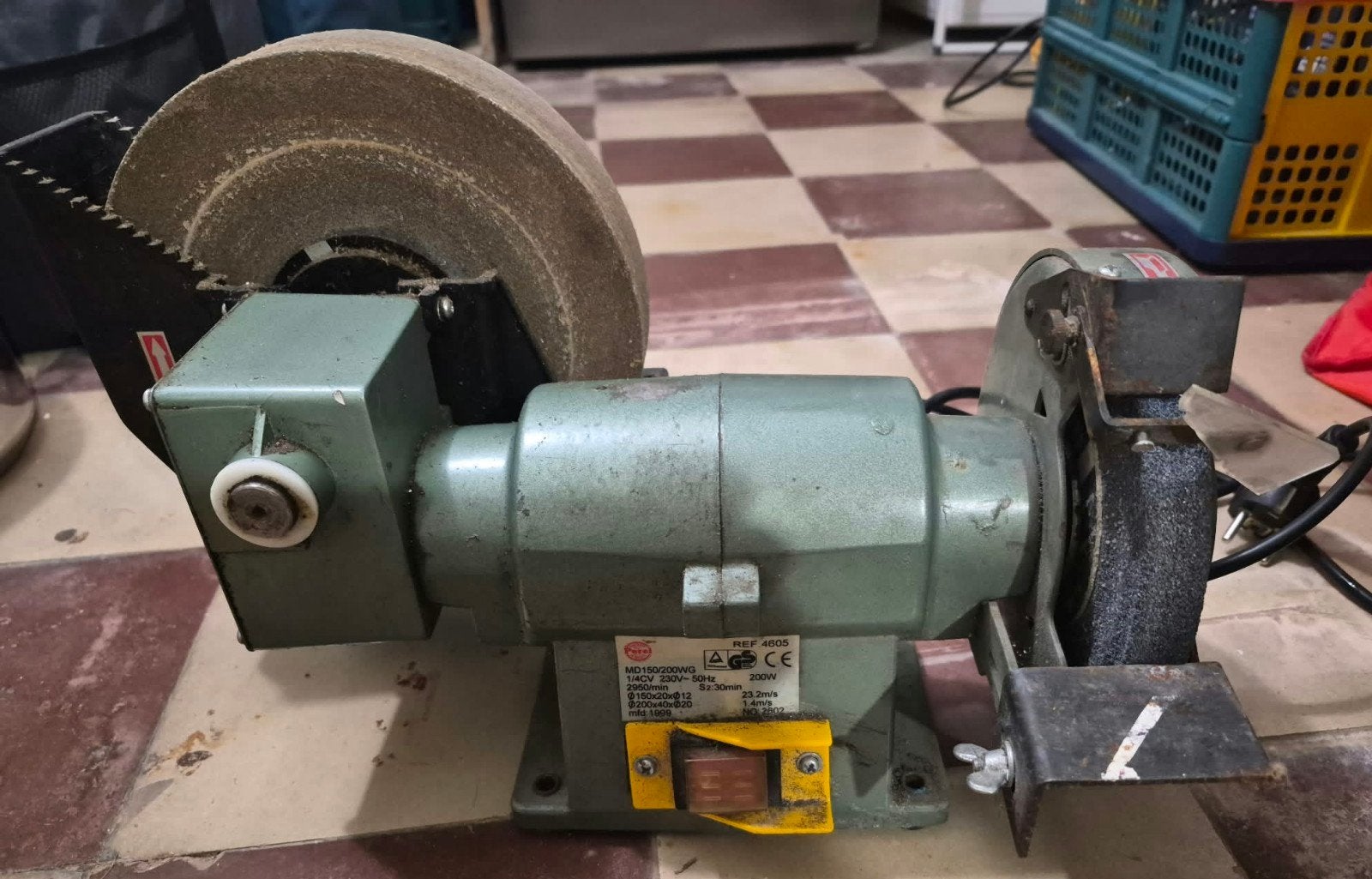 touret à meuler et à affûter combiné + bac à eau, Bricolage & Construction, Enlèvement