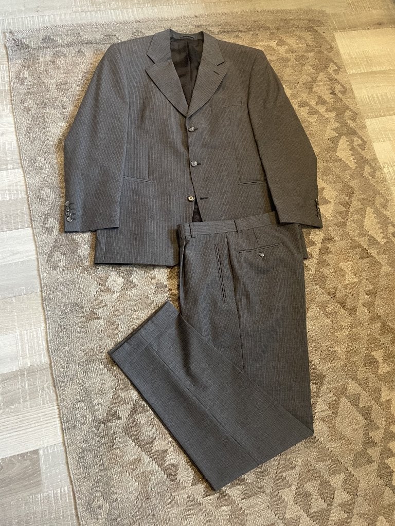 Costume à fines rayures en laine Quinten Landauer pour homme, Vêtements | Hommes, Gris, Enlèvement ou Envoi, Quinten Landauer