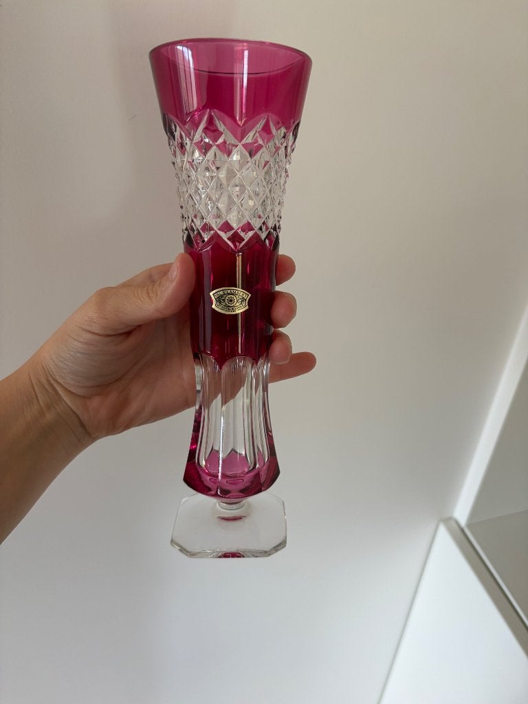 Vase, Enlèvement ou Envoi, Comme neuf, Rouge, Verre