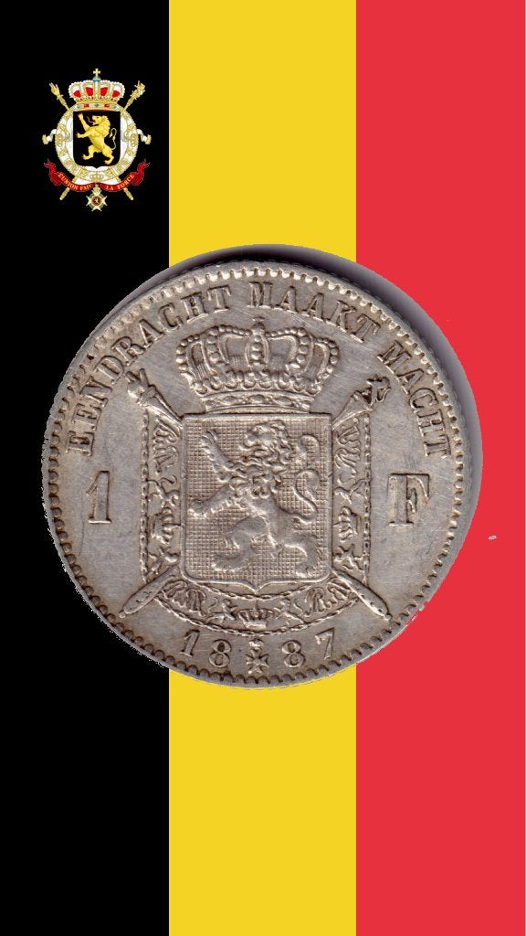 Nice 1 franc 1887 VL (L. WIENER) - Léopold II, Enlèvement ou Envoi, Monnaie en vrac, Argent, Argent