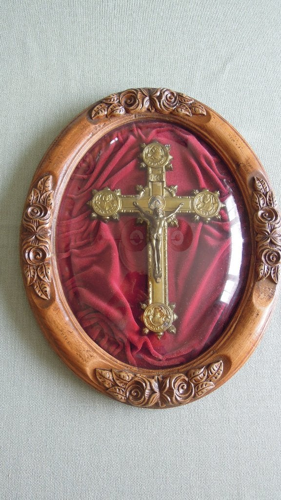 Ovale eiken kader, bol glas. 2 antieke kaders, Ophalen of Verzenden