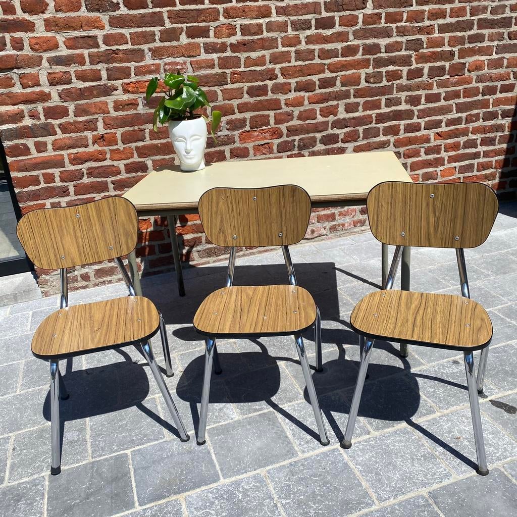 Vintage kinderstoelen, Trois, Vintage, Brun, Enlèvement