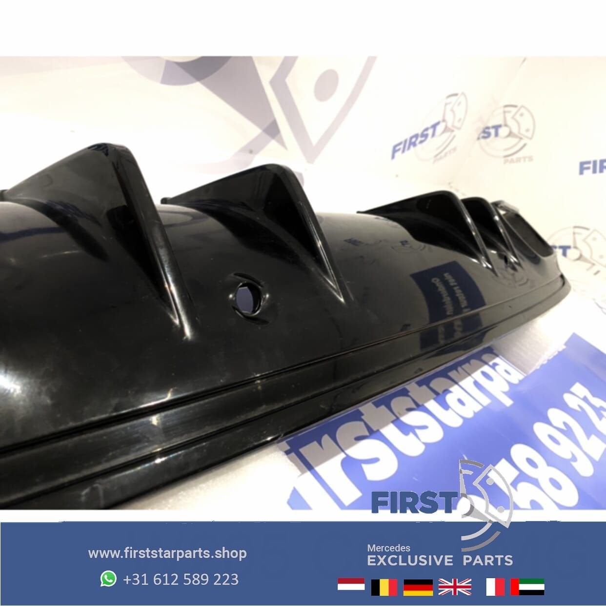 W205 C63 AMG ACHTERBUMPER DIFFUSER FACELIFT 2021 ZWART origi, -, -, -