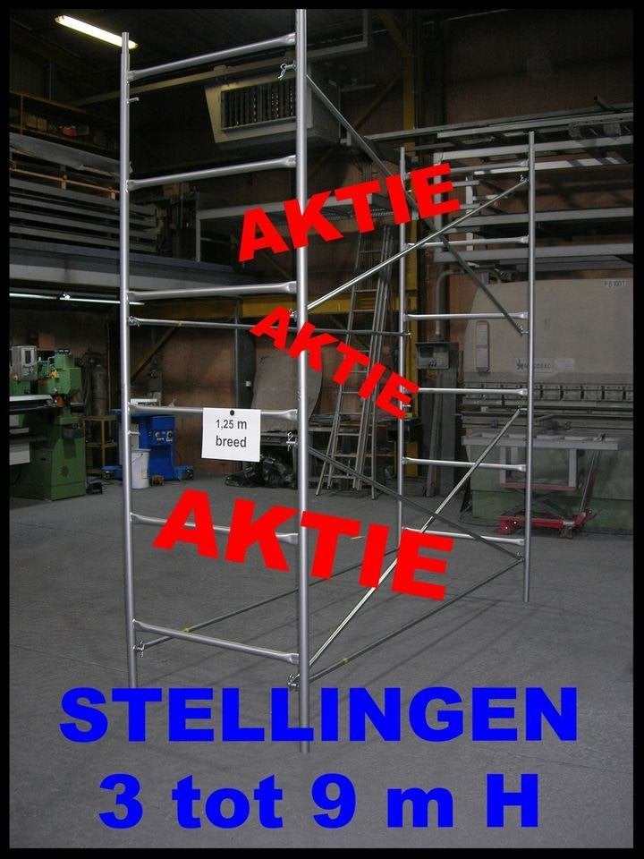 NIEUWE steigers 3 tot 9 m hoog - met kaders 1,25 m breed, Doe-het-zelf en Bouw, Ophalen, Nieuw
