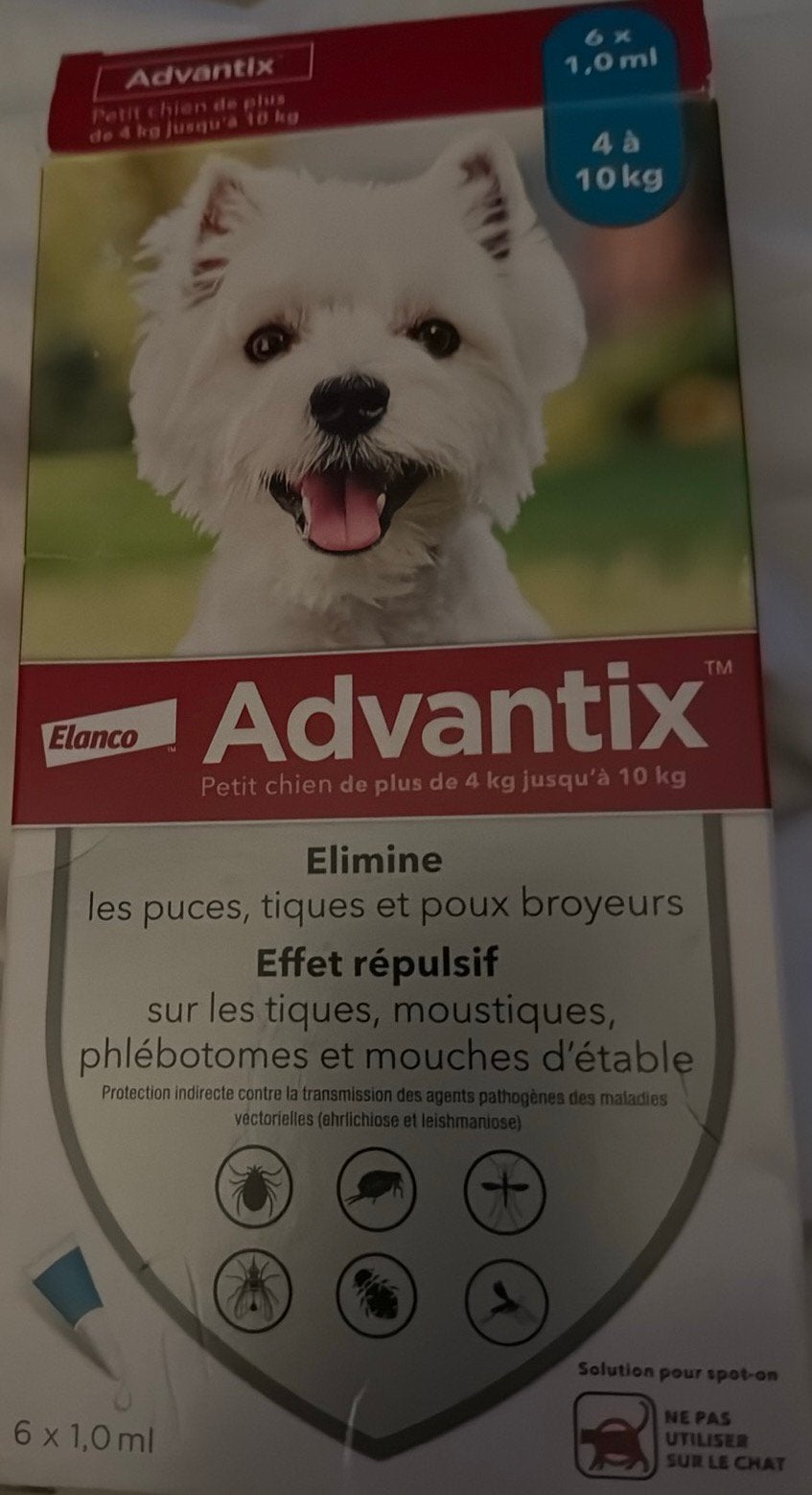 Advantix Chien 4<10kg, Animaux & Accessoires, Enlèvement ou Envoi, Neuf