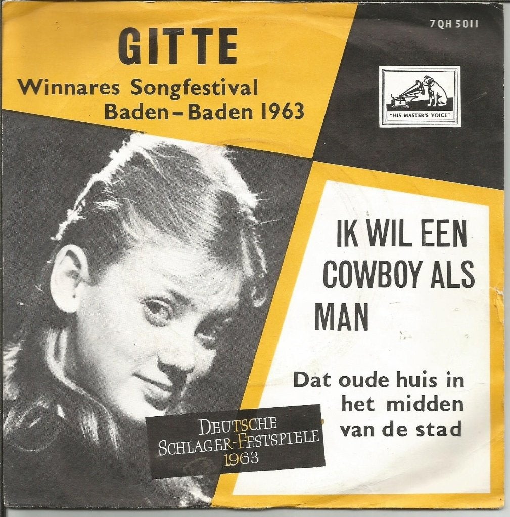 Gitte - Ik Wil Een Cowboy Als Man   - Toppertje ! -, Ophalen of Verzenden, 7 inch, Nederlandstalig