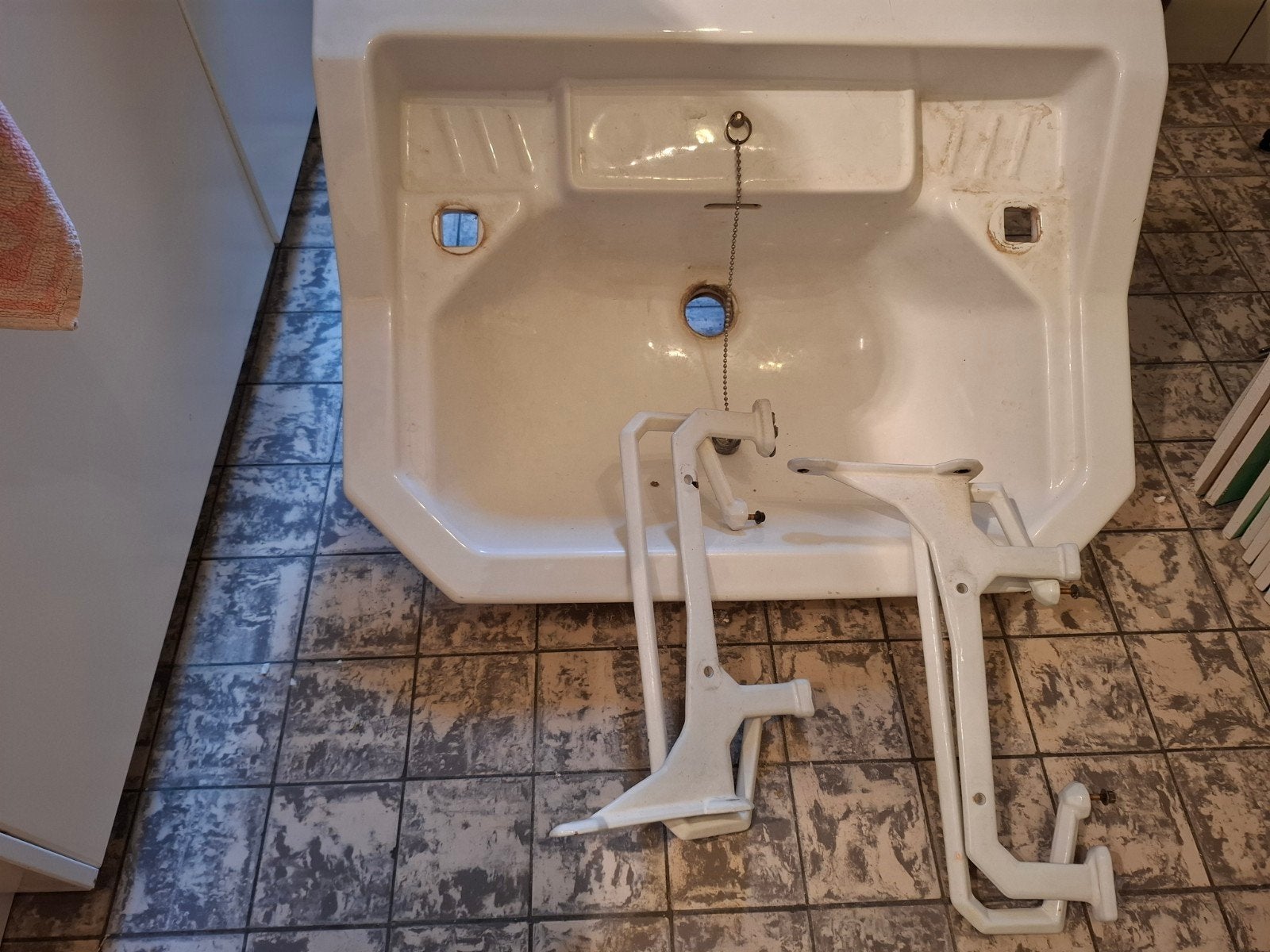 Vintage lavabo en handwasbakje, Enlèvement, Utilisé