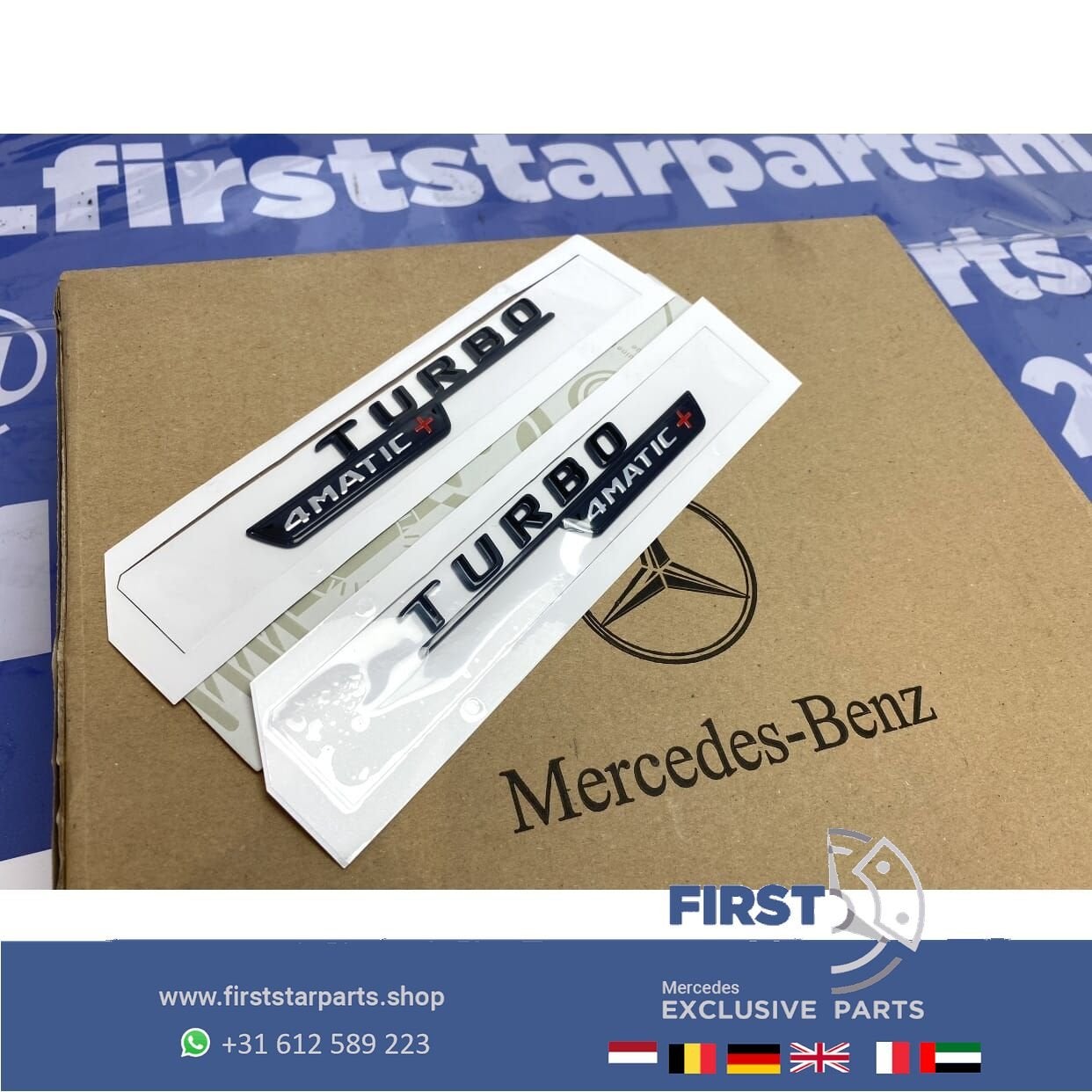 W177 C118 H247 TURBO 4MATIC + ZIJSCHERM LOGO SET L/R Mercede, Gebruikt, -, Ophalen of Verzenden, -